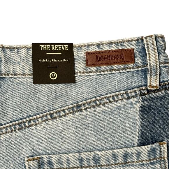 NWT! Blank NYC The Reeve Juicy Patchwork Colorblock Denim Shorts - Size 28 - Picture 6 of 7
